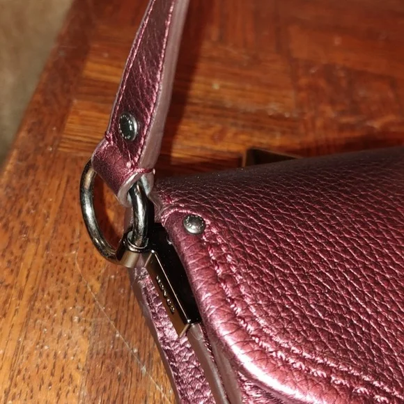 Coach Mini Swagger 2015 35995 Metallic Berry Leather Crossbody $350 Retail EUC - Picture 10 of 16